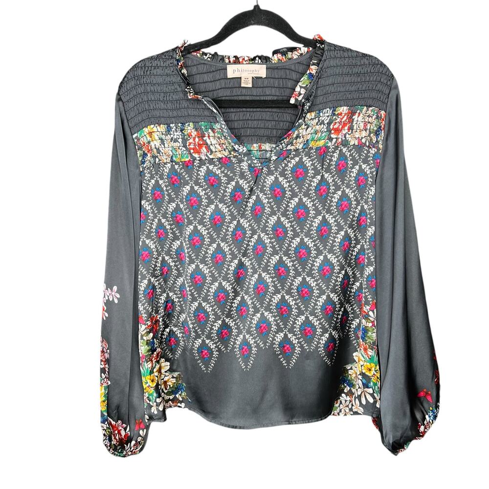 philosophy
Womens Blouson Sleeve Printed Blouse